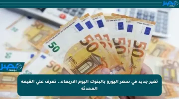 تغير جديد في سعر اليورو بالبنوك اليوم الأربعاء.. تعرف على القيمة المحدثة